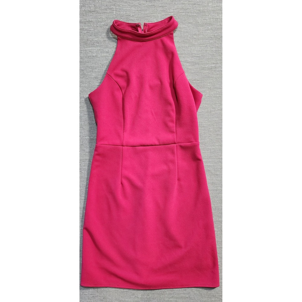 fab'rik fuchsia Halter Neck Mini Dress Sleeveless Cocktail Party Size M - Picture 1 of 11